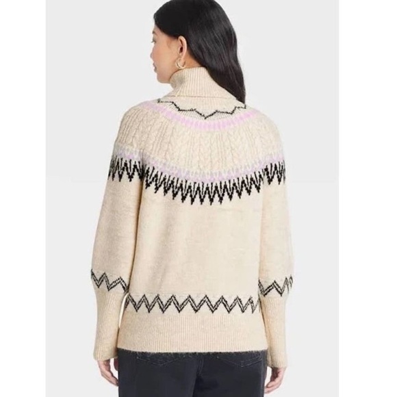 NEW A New Day Fair isle Oatmeal Soft  Fabric Sweater Size Small - Picture 3 of 3